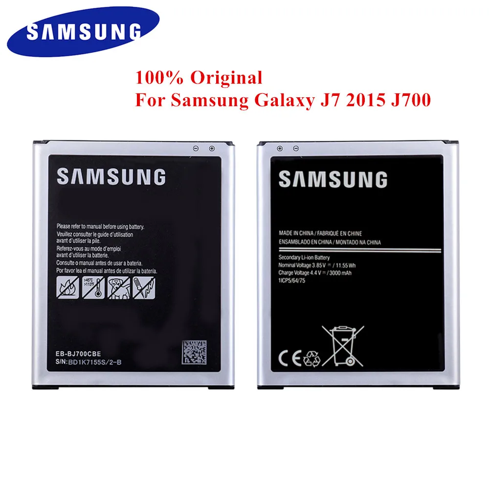 100% Оригинальный аккумулятор для Samsung Galaxy J7 2015 J700 J700M DS J700H J700T J700P J7009 J7000