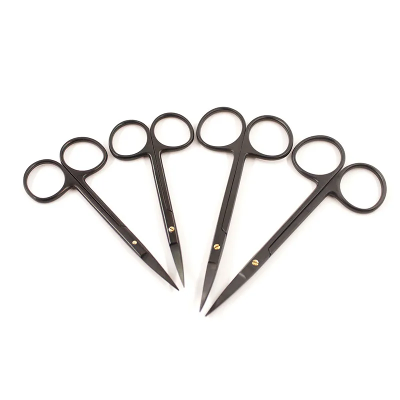 

Ophthalmic scissors tungsten carbon steel black handle cosmetic plastic surgery porcelain tissue double eyelid tool express cut