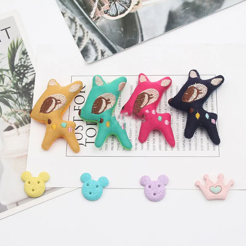 4 шт./лот 5 5*7 см вышитая Милая большая аппликация оленя для сделай сам Ручная Сумка