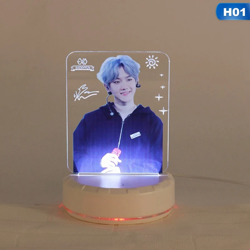 EXO Members Kawaii стоящая фигурка акриловая подставка настольная лампа доска