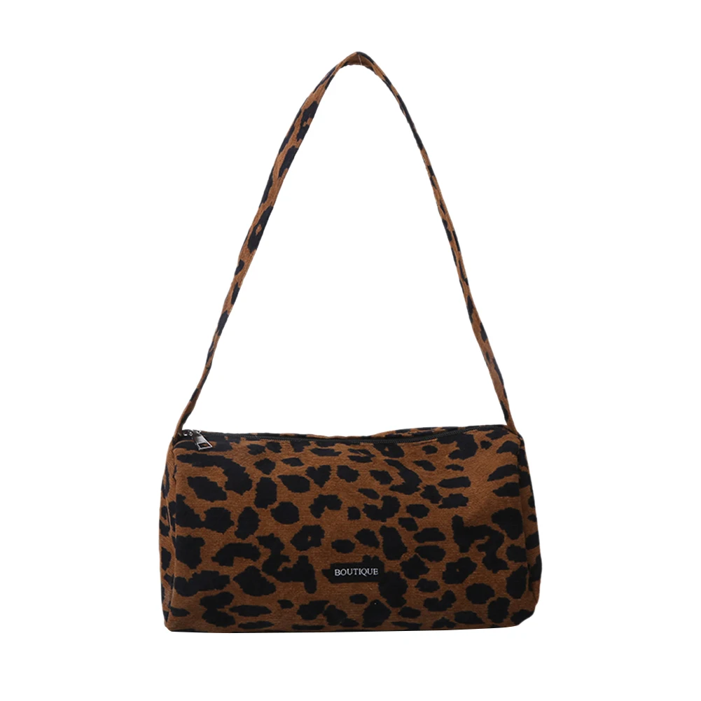 

Youth Ladies Simple Versatile Bag Plush Animal Pattern Underarm Bag Female Cylinder Shaped Shoulder Daily Handbags