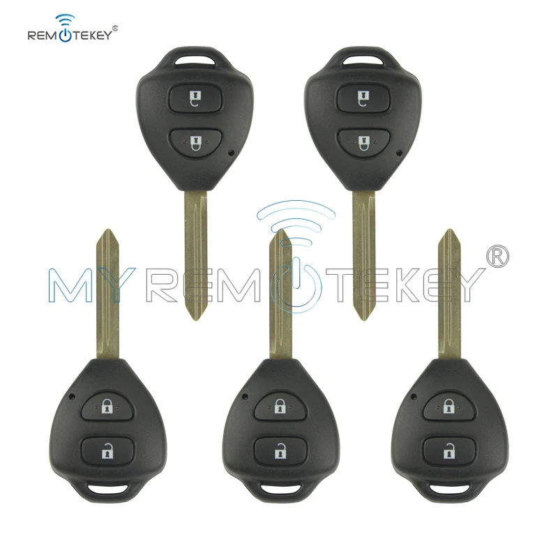 Remtekey 5pcs Remote car key shell for Toyota key Camry Corolla Hilux Prado Tarago RAV4 2 button TOY47