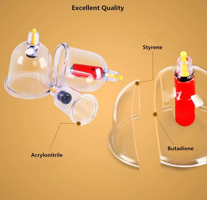 Cofoe 24pcs cupping set Ventosa Vacuum suction cup Body Massager Chinese Medical Cold& Flu Relief massage cups damp toxin Clear