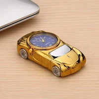 usb windproof lighter sports car shape flame smoking electronic accessories metal with watch lighter cool lighter gift