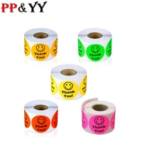 100 500pcs colorful smiling face thank you scrapbook 1 inch round party supplies label sticker rolls royce stationery