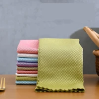 10pcs fish scale wipe cloth kitchen cleaning towel absorbable anti grease wiping rags glass window dish cleaning cloth rag home