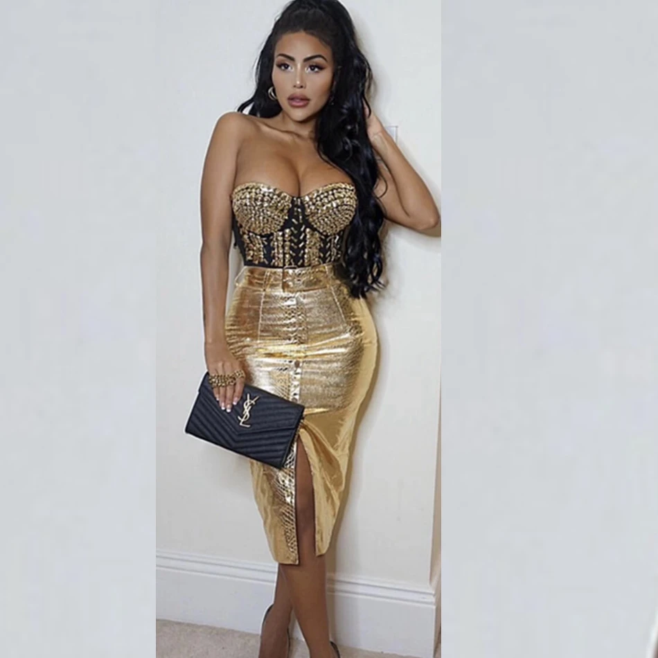 Новое поступление 2019 женское платье на тонких бретельках золотистого и черного