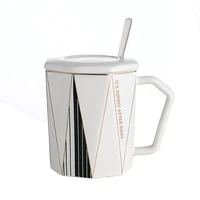 luxury creative cute white mugs ceramic gifts espresso couple mugs with lid crockery canecas divertidas nordic cups ea60mk