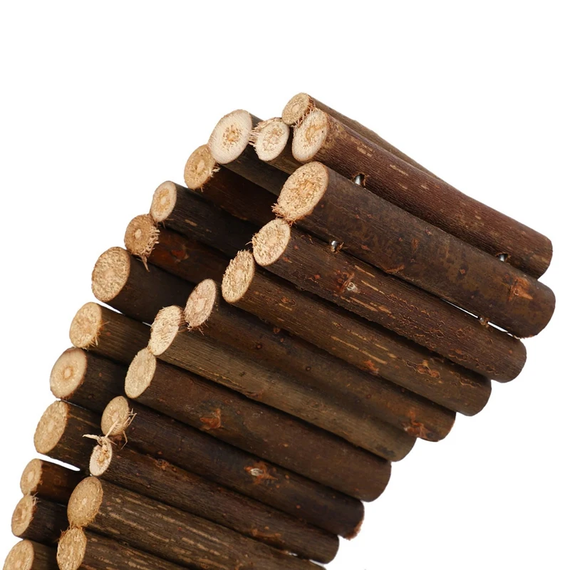 

13 Pcs Pet Toy: 1 Pcs Wooden Exercise Toys Long Ladder & 12 Pcs Guinea Pig Wooden Molar Toys