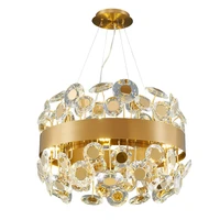 ivanovwa post modern chandeliers lighting personality living room bedroom k9 crystal lamp gold stainless steel suspension lights