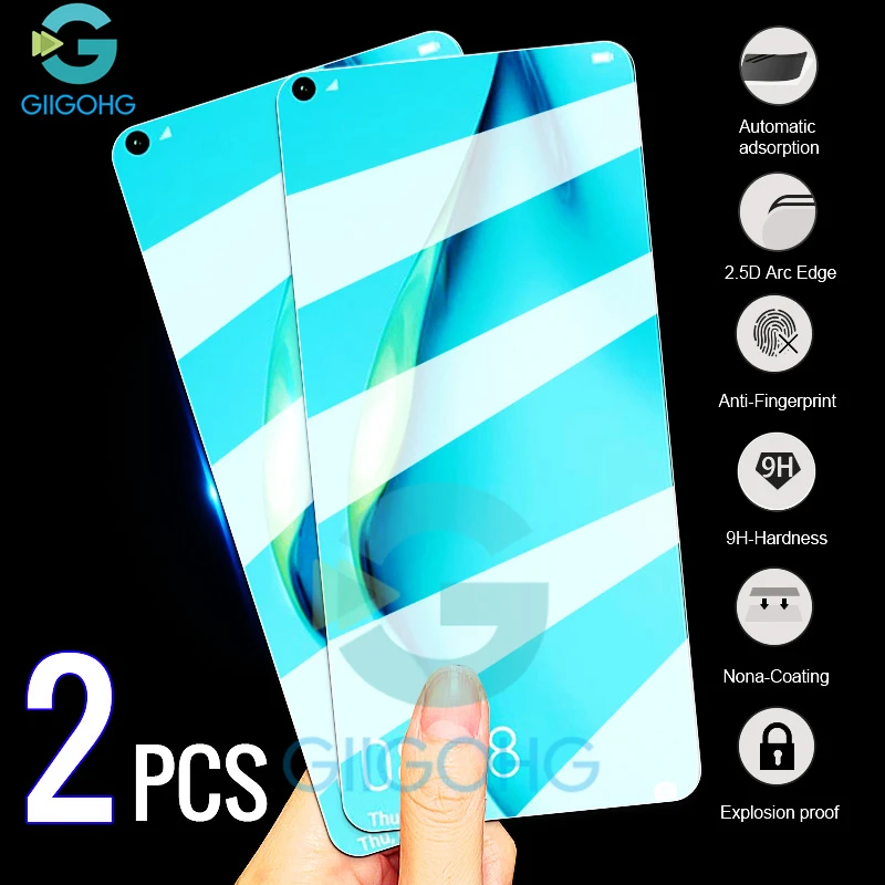 Защитное стекло закаленное 9H для HUAWEI P40 Lite E P30 P20 Pro P Smart Plus 2019 Z 2020 2 шт. | Мобильные