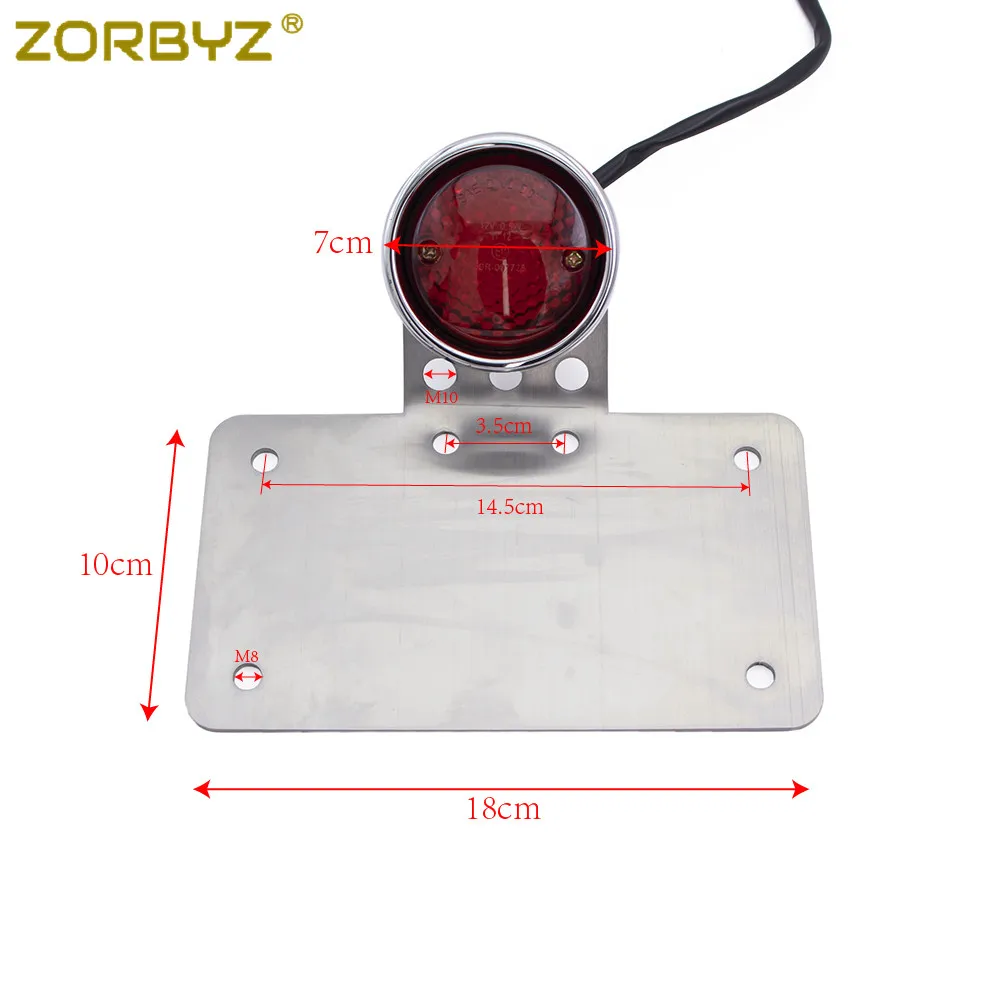 ZORBYZ 1X задний стоп светильник для мотоцикла Кронштейн номерного знака Harley Chopper Bobber