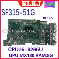 be5ea original laptop motherboard is suitable for acer swift 3 sf315 51 sf315 51g laptop with i5 8250uram 8gb mx150 100 work