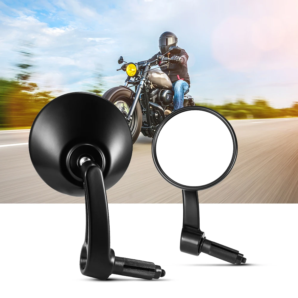 Зеркало на руль мотоцикла 18 мм торцевое зеркало круглое для круизера Softail Для Dyna