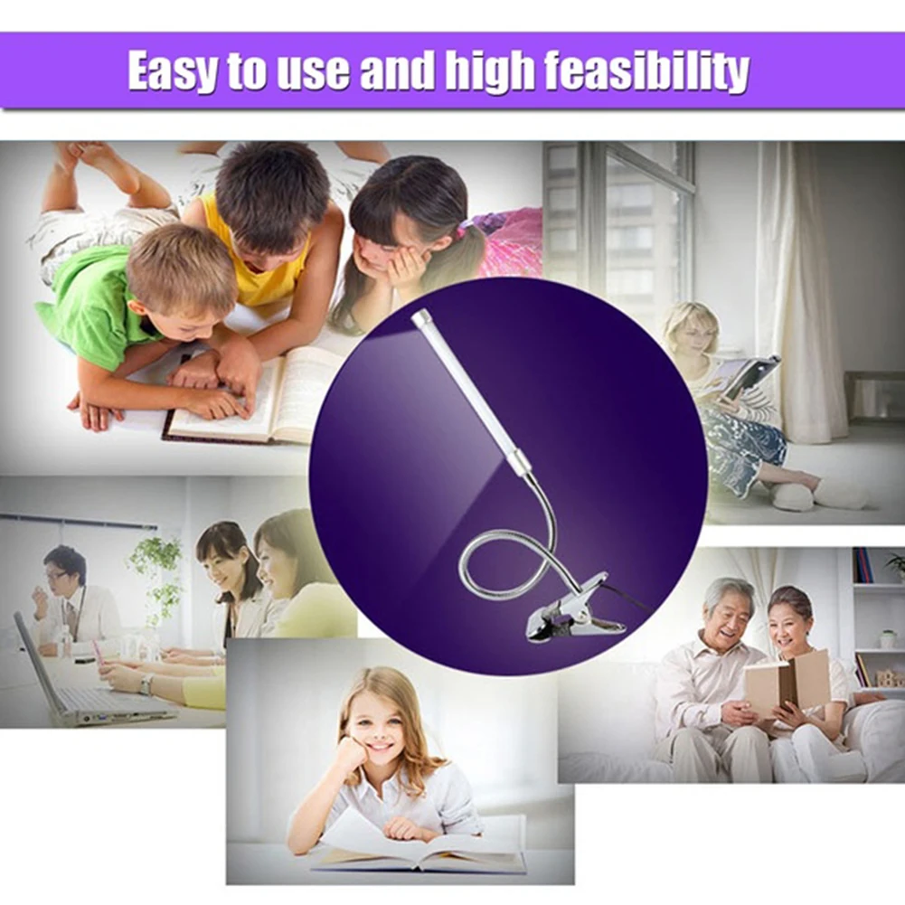 

Reading Flexible Eye Protection Aluminum Adjustable USB Home Bedside Clip Led Table Lamp