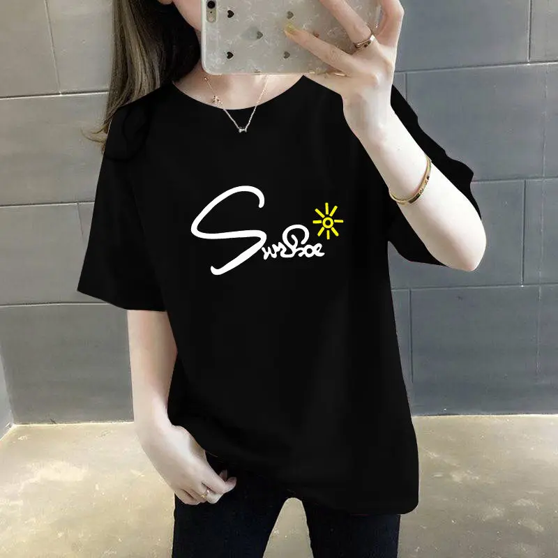 

T-shirt short sleeve female student Korean loose size women's summer 2021 new clothes printed versatile top fashion