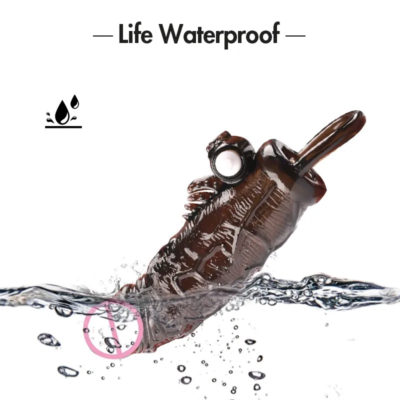 Вибратор для увеличения пениса TPE презервативы мужчин многоразовый удлинитель