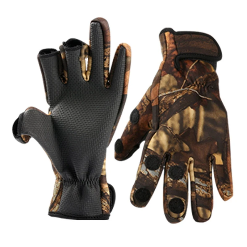 

Outdoor Winter Fishing Gloves Waterproof Three or Two Fingers Cut Anti-slip Climbing Glove Hiking Camping Riding Gloves