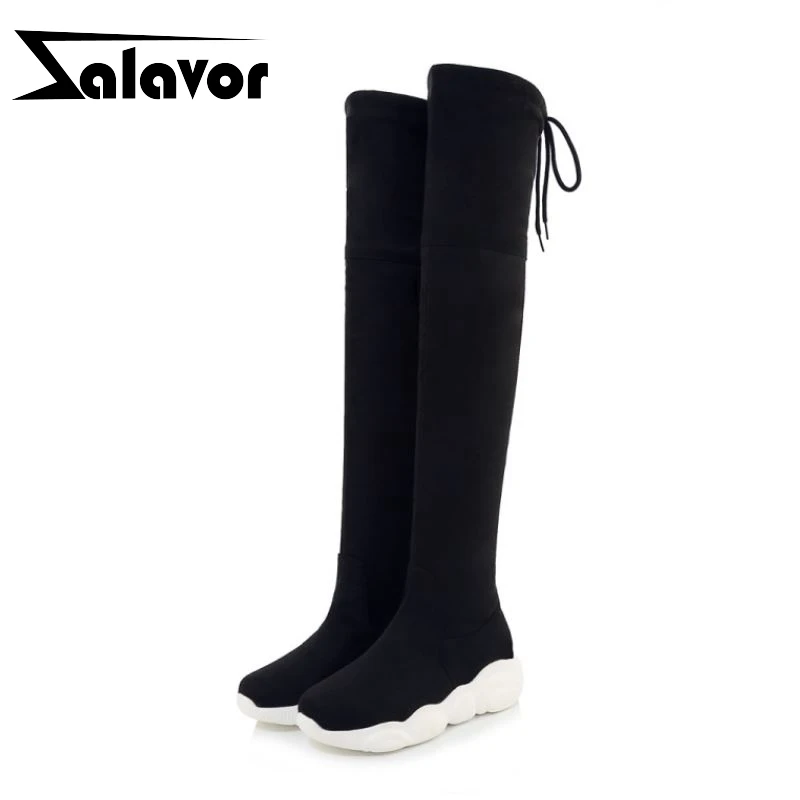 ZALAVOR Winter Women Boots Long Or Ankle Fashion Outdoor Shoes Warm Ladies Flats Platform Footwear Size 34-46 | Обувь