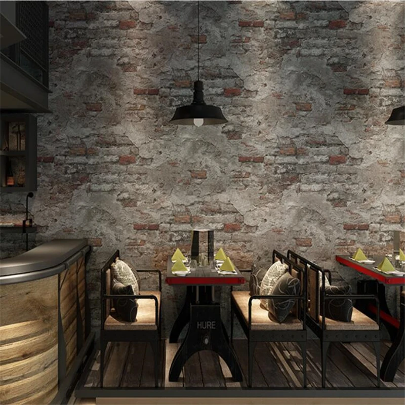 Обои wellyu старинные кирпичи ретро ностальгические Серые Цементные обои в стиле