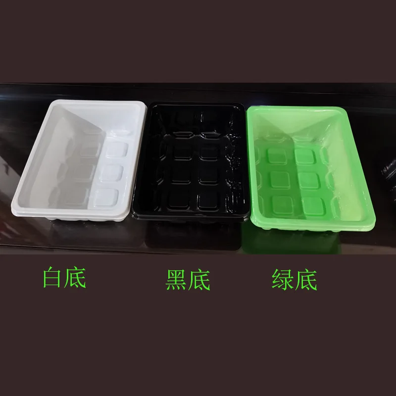 

Flower Pot Seeds Seedling Tray Sprout Plate 12-Cells Nursery Pots Tray With Transparent Lids Box For Gardening(Black)