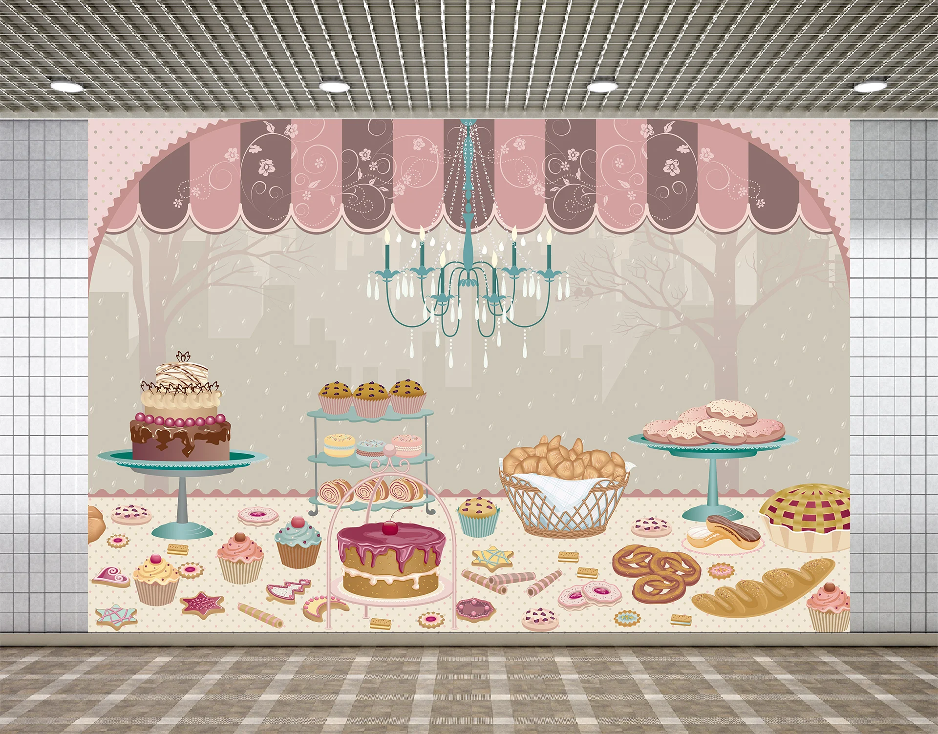 

Фоны Lyavshi для фотостудии винтажные пекарни торт печенье пончик пирог люстра фон конфеты бар Фотостудия