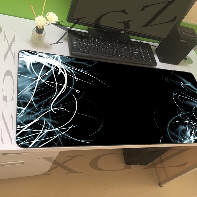 Игровой коврик для мыши XGZ черный компьютерного стола с аниме фоном и цветами