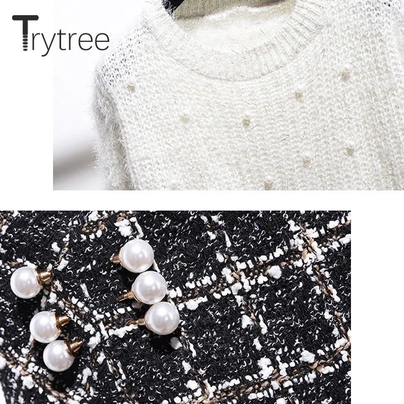 Trytree осенне-зимний комплект из двух предметов Модный повседневный офисный топ с