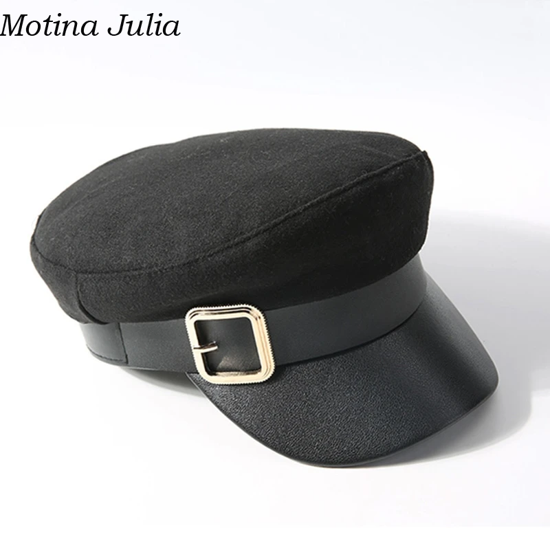 Осенне-зимняя теплая Женская шапка Motina с козырьком Милая Сексуальная элегантная