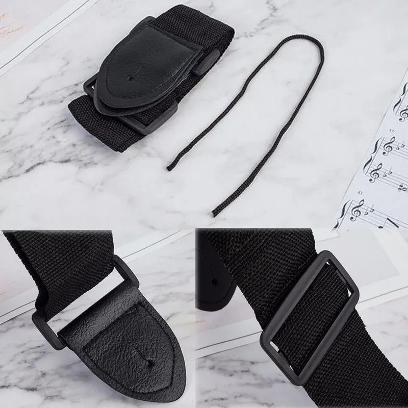 universal gitarre strap einstellbare schwarz nylon gitarre gürtel wpu leder enden für folk holz klassische akustische elektrische gitarre f