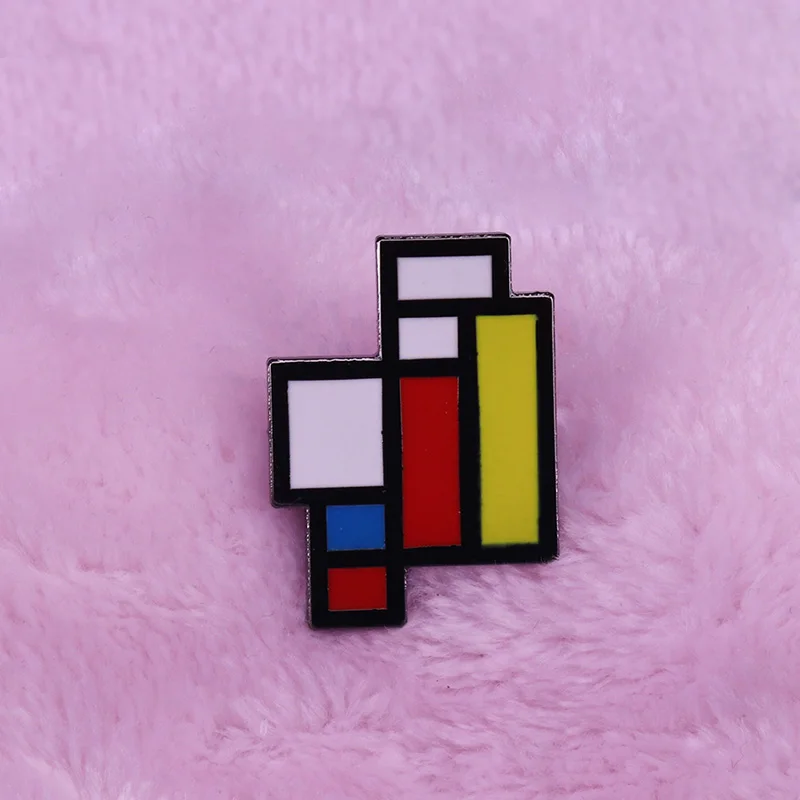 Mondrian художественная брошь Геометрическая абстрактная картина значок