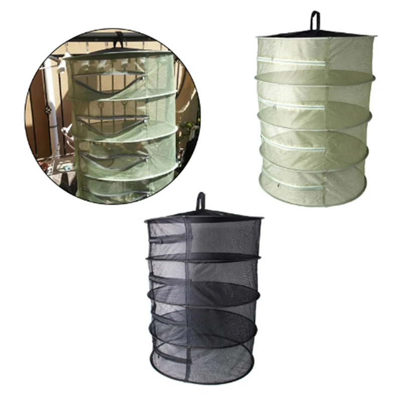 

4 Layers Wire Mesh Hanging Net Drying Rack Outdoors Clothes Basket Drying Basket Drying Net Multifunction Tools