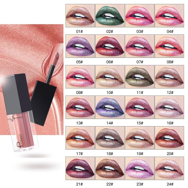 Матовый блеск для губ Pudaier металлическая цветная помада матовый металлик
