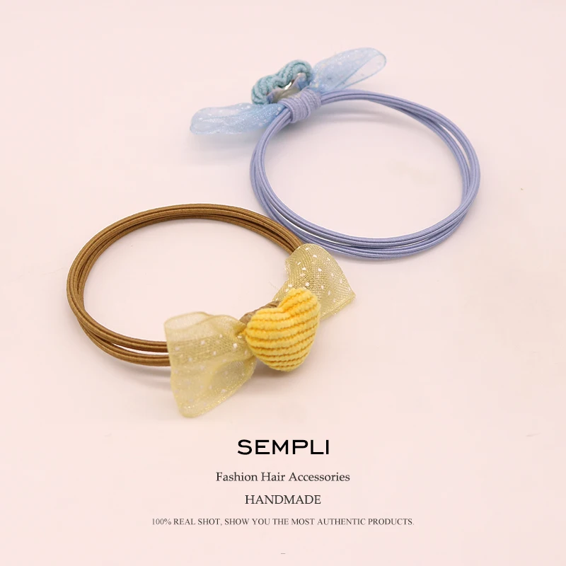 Эластичные резинки для волос Sempli высокоэластичные с сердечками женщин детей