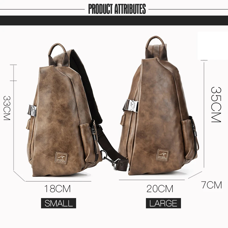 jackkevin men multifunction leather crossbody bags usb charging chest pack short trip water repellent shoulder messengers bag free global shipping