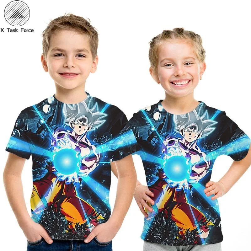 Футболка с драконом и шариком футболка 3d рисунком Детская аниме забавные