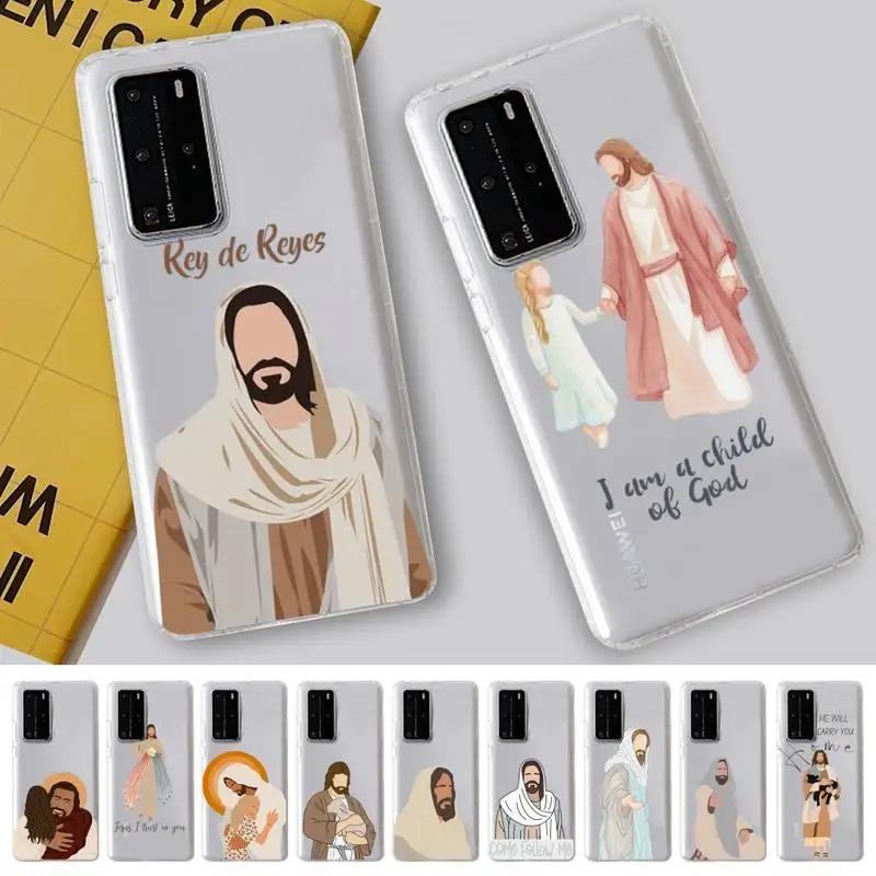 

New Faith Christian Religious Jesus Clear Phone Case For Huawei P 20 30 40 pro lite Psmart2019 Honor 8 10 20 Y5 6 2019 Nova3E