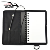 diving writing pad notebook underwater slate gear with pencil clip pu leather pp polypropylene wearing resistance