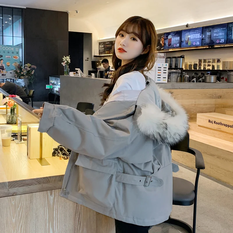 Новая сцена одежда с хлопковой подкладкой Модная парка большие ярды короткая