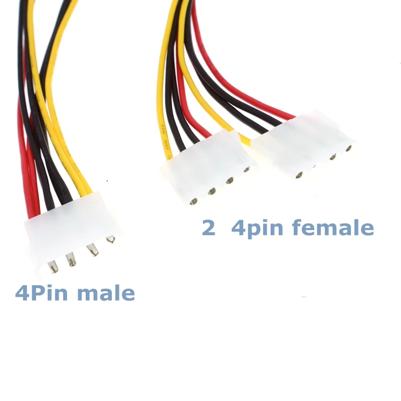 

0.2M Best Price 4-pin IDE Power Cord HY1578 4-pin Molex Male to 2-port Molex IDE Female Power Splitter Adapter Cable