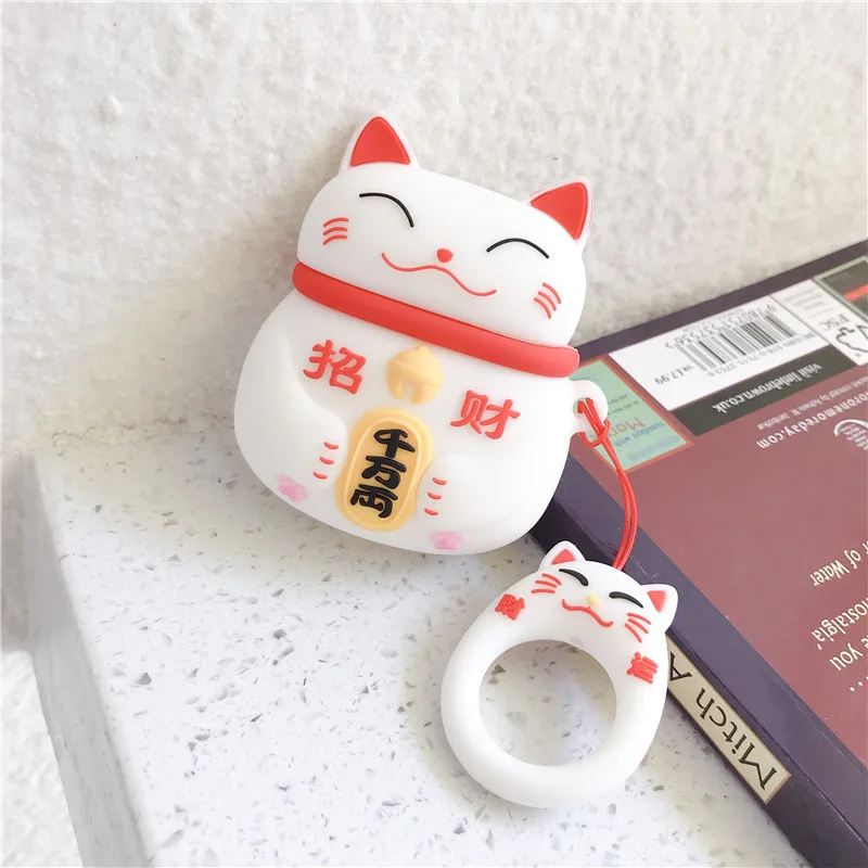 Милые японские стильные чехлы для наушников Lucky Cat Apple беспроводная