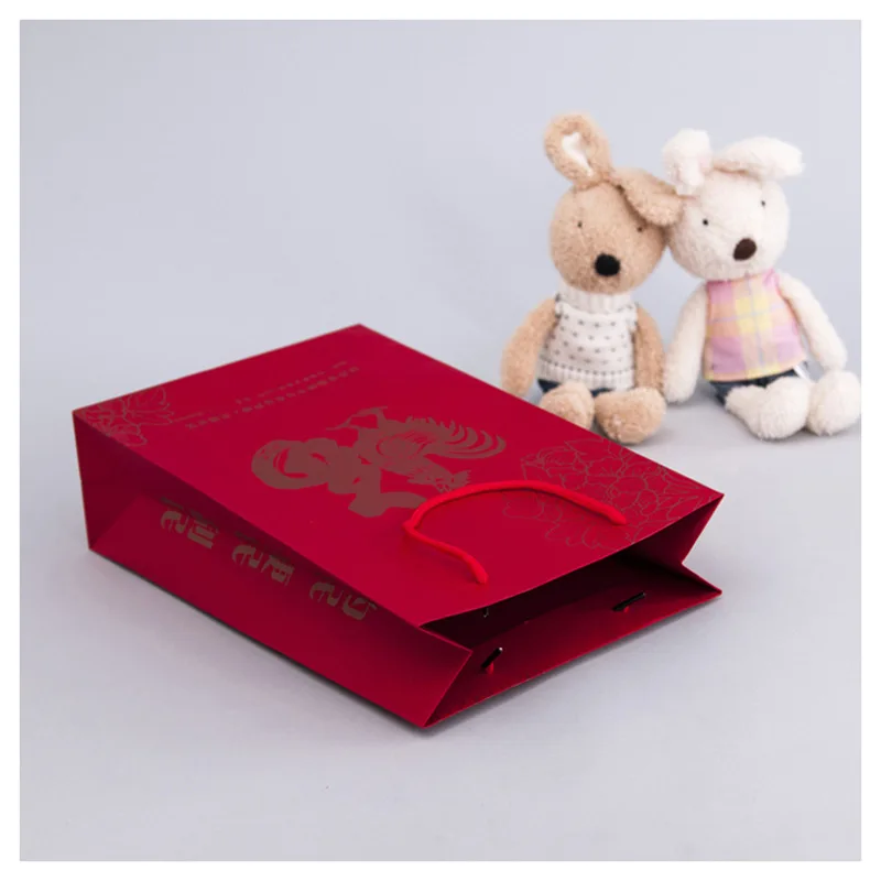 1000 шт/красная сумка тоут для карт на заказ Упаковочная Сумка Подарочная