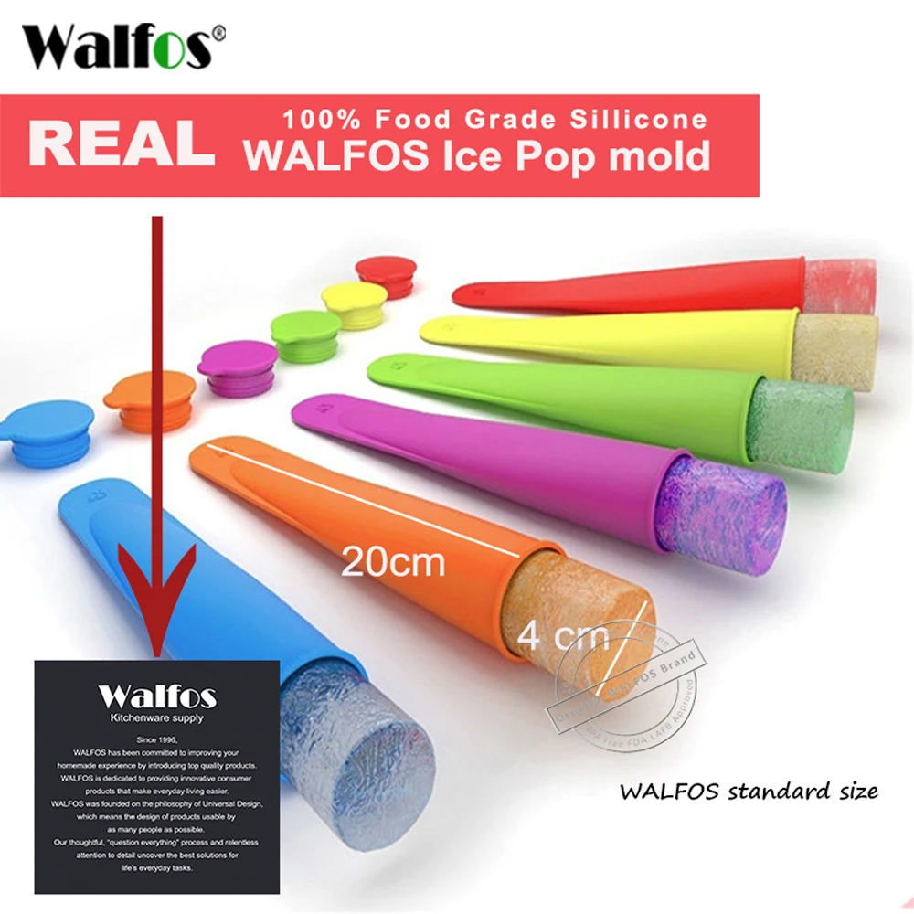 4 шт. силиконовые формочки для мороженого WALFOS|lolly mould|silicone ice popice pop |