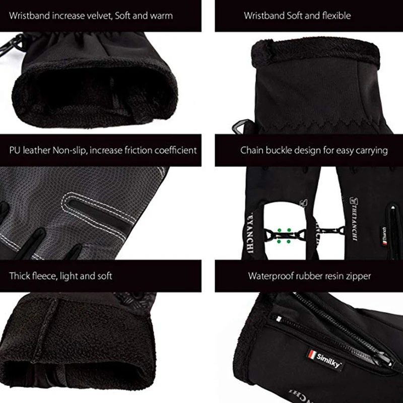 

Winter Warm Touch Screen Gloves Waterproof Windproof No-slip Winter gloves for Winter Sports Cycling Skiing Climbing Men Women