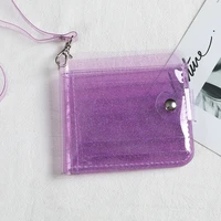 bag money transparent ladies mini wallet card pvc women clear mini solid color card holder storage bag