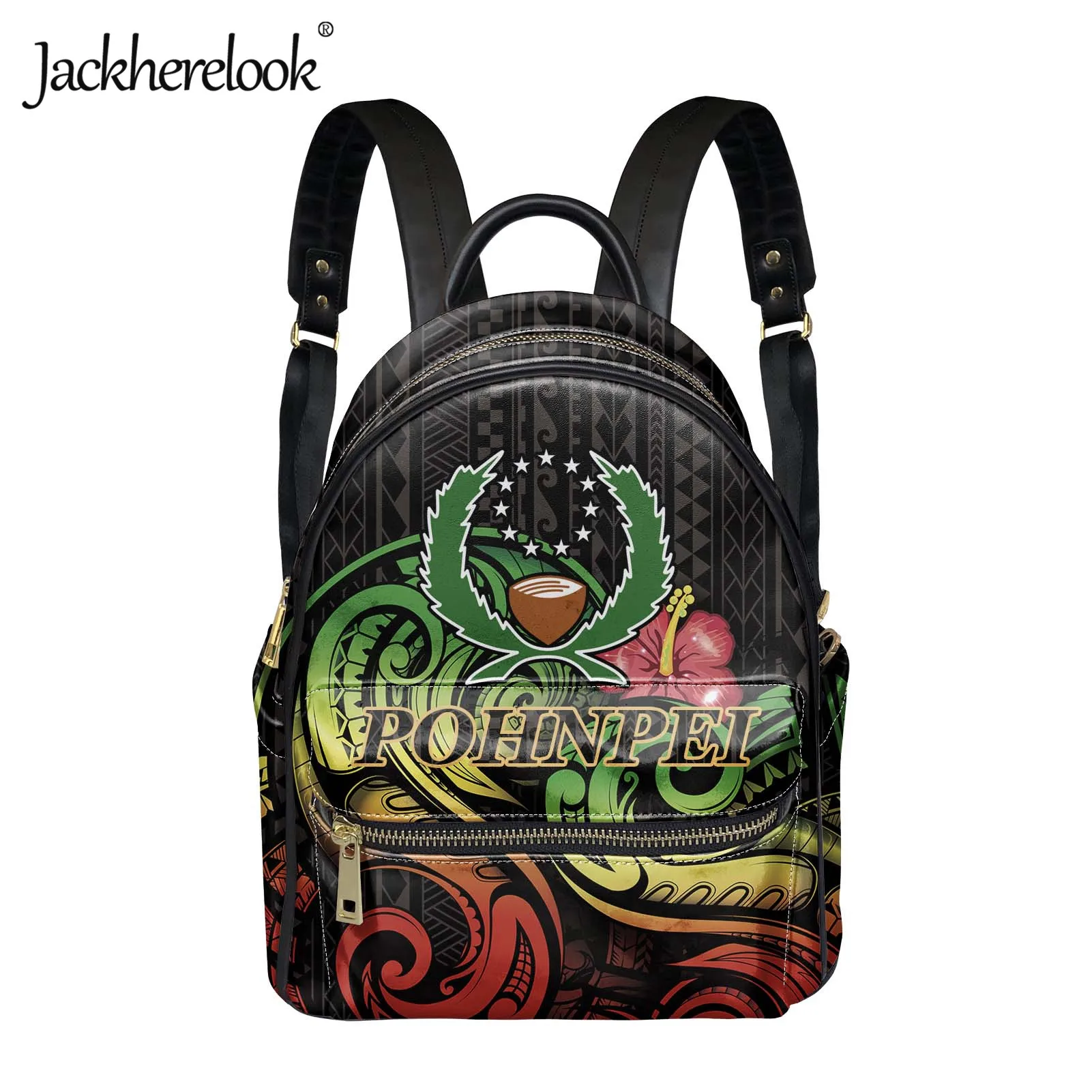

Jackherelook Pohnpei полинезийский рюкзак с рисунком гибискуса женский рюкзак для девочек роскошная сумка на плечо из искусственной кожи