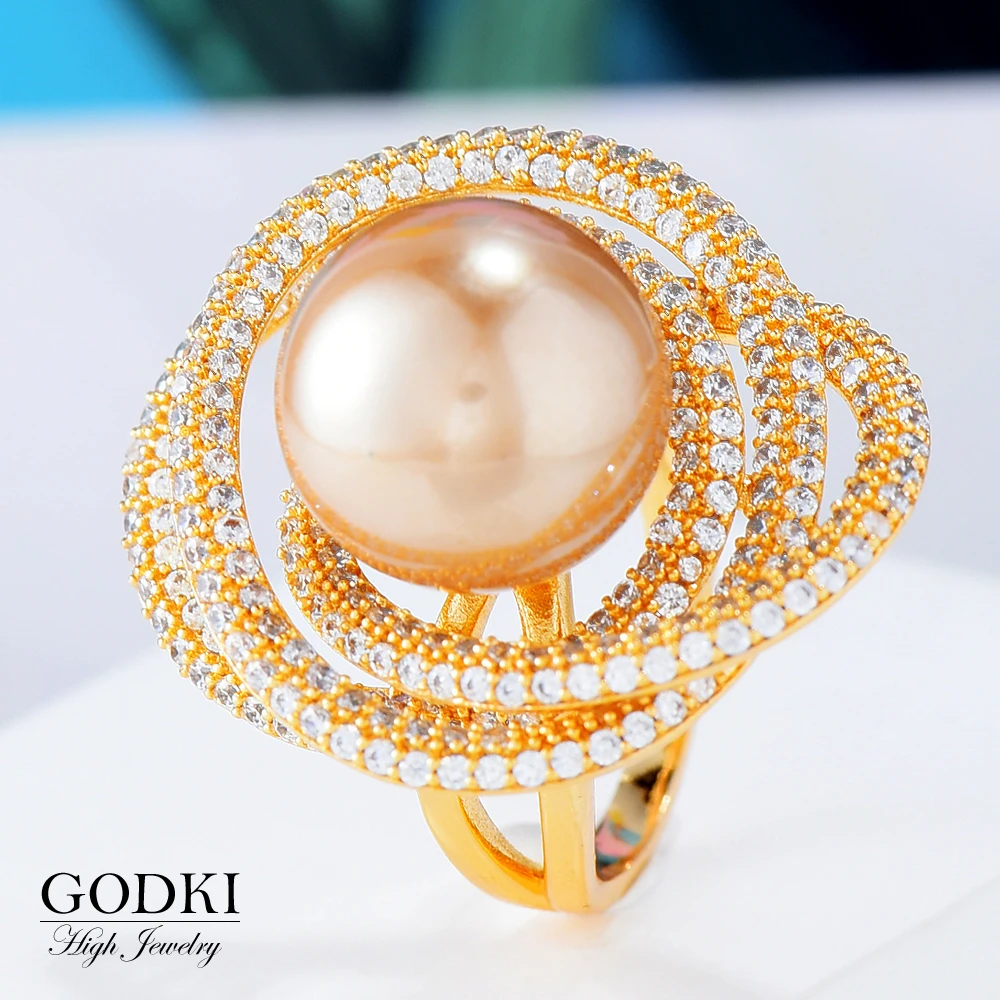 Роскошные Дизайнерские бриллиантовые женские кольца GODKI для помолвки в стиле