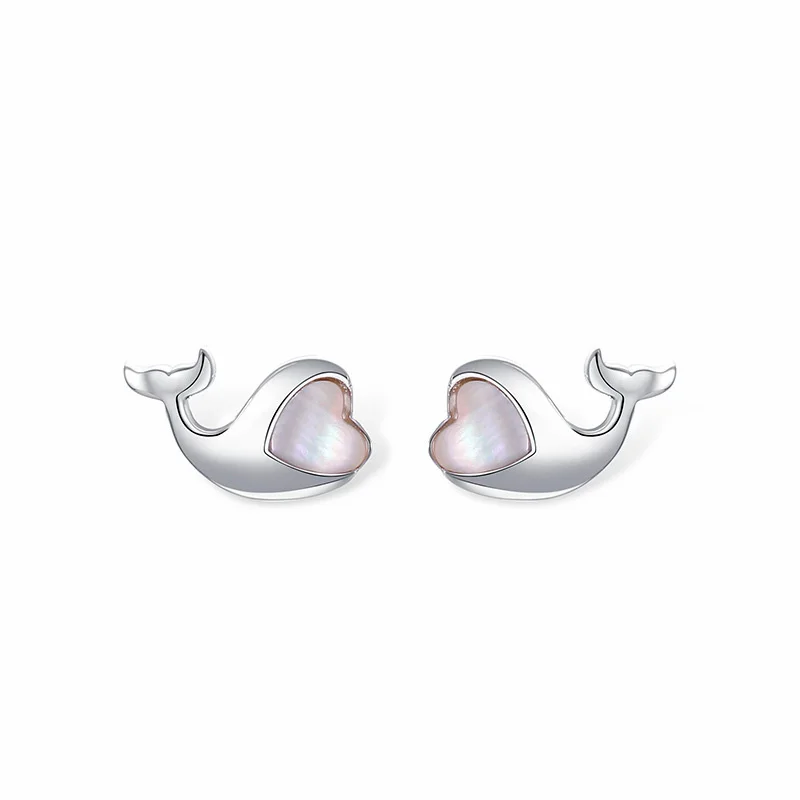 

2022 S925 Sterling Silver Jewelry Animal Love Whale EARRING STUD Cute Fashion Trend Personality EARRING FOR WOMAN Gift JY004