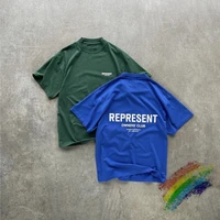 oversized represent owner club t shirt men women 11 high quality vintage blue green represent tee tops
