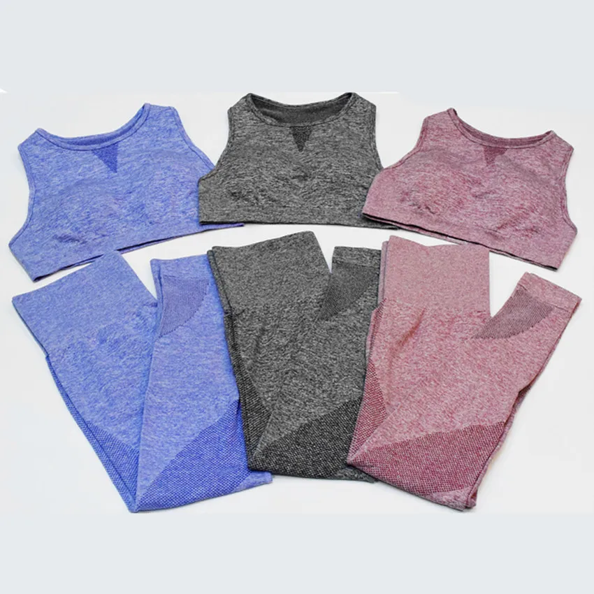 Женский бесшовный спортивный топ с длинными рукавами комплект для йоги фитнеса